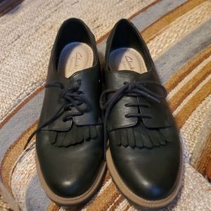 Clarks Women's Black Leather Shoes
